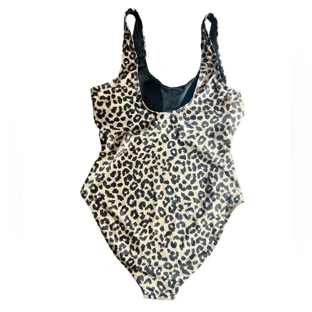 Nicole Miller one piece swimsuit cheetah print size large